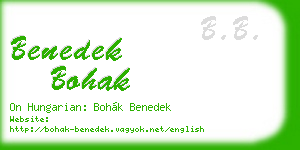 benedek bohak business card